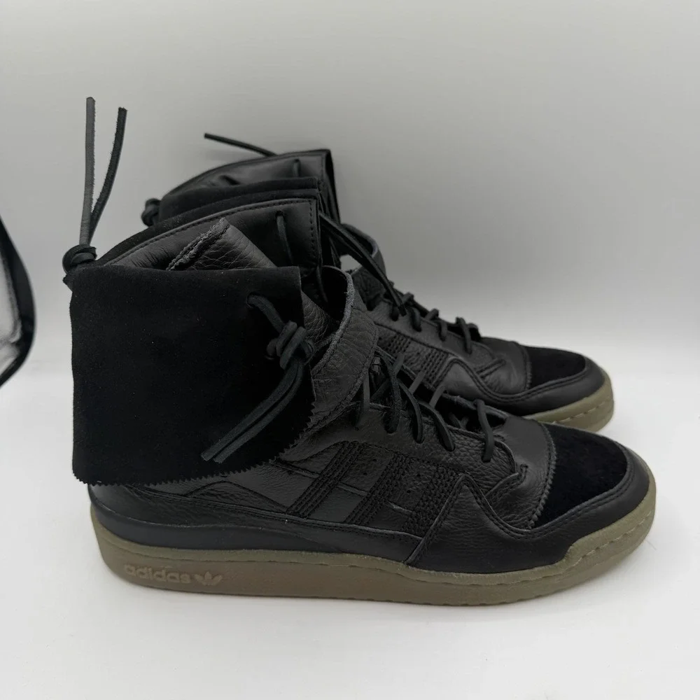 Adidas Forum Hi Moc Shoes Mens Sz 9.5 Black‎ Clay Suede Sneakers B27670
